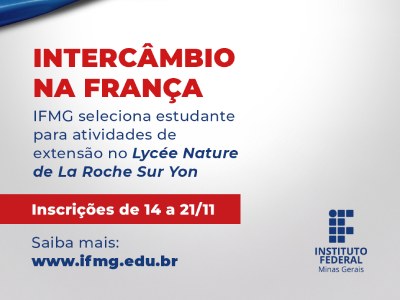 Candidato aprovado realizará atividades de extensão como bolsista do governo francês no Lycée Nature de La Roche sur Yon, por até nove meses a partir de fevereiro de 2025. Podem concorrer estudantes de todos os campi do IFMG, com idade entre 18 e 25 anos, conforme edital.