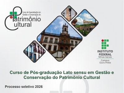 Inscrições abertas para especialização em Gestão e Conservação do Patrimônio Cultural